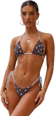 Y2k Polka Dot Bikini Sets for Women Sexy Halter String Triangle Tie Side Cheeky Thong 2 Piece Swimsuit Bathing Suit in Saudi Arabia