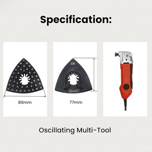 Oscillating Triangular Diamond Grinding Pads, 3 Inch Metal Bond Dots Grinding Disc for Edge Tight Corners, 30 Grit in Saudi Arabia