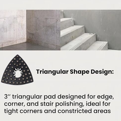 Oscillating Triangular Diamond Grinding Pads, 3 Inch Metal Bond Dots Grinding Disc for Edge Tight Corners, 30 Grit in Saudi Arabia