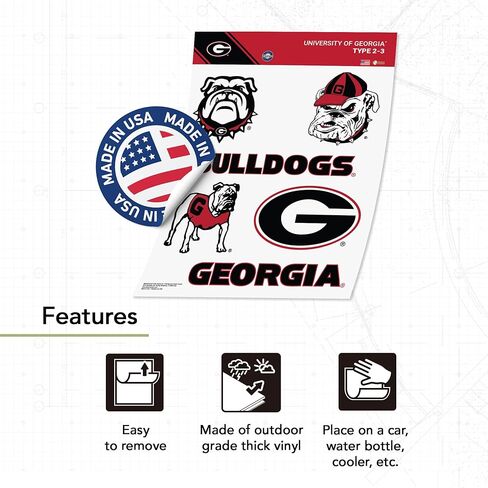 Desert Cactus University of Georgia Sticker Bulldogs UGA Dawgsr Vinyl Decals Laptop Water Bottle Car Scrapbook Sheet T2 (Type 2-3) in Saudi Arabia