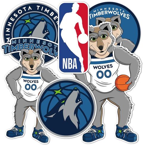 ملصق من الفينيل مطبوع عليه Desert Cactus Minnesota Timberwolves NBA مرخص رسميًا ملصق من الفينيل لزجاجة مياه للكمبيوتر المحمول ودفتر قصاصات السيارة (النوع 2-التميمة) in Saudi Arabia