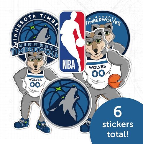 ملصق من الفينيل مطبوع عليه Desert Cactus Minnesota Timberwolves NBA مرخص رسميًا ملصق من الفينيل لزجاجة مياه للكمبيوتر المحمول ودفتر قصاصات السيارة (النوع 2-التميمة) in Saudi Arabia