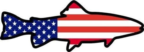 Fishing Decal - American Flag Trout Vinyl Sticker in Saudi Arabia