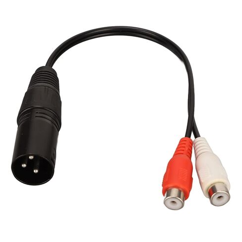 كابل مقسم XLR ذكر إلى 2 أنثى Y، موصل مطلي بالذهب 24 قيراط كابل صوت لتقليل الضوضاء إشارة واضحة 0.6 قدم 3 دبوس للميكروفونات للخلاطات in Saudi Arabia