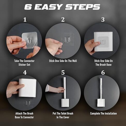 Silicone Toilet Brushes & Holders – Pack of 2 Long Non-Slip Handle, Flexible Bristles for Easy Cleaning – Modern Drip-Free Base, Durable White Bathroom Toilet Brush Set with Holder in Saudi Arabia