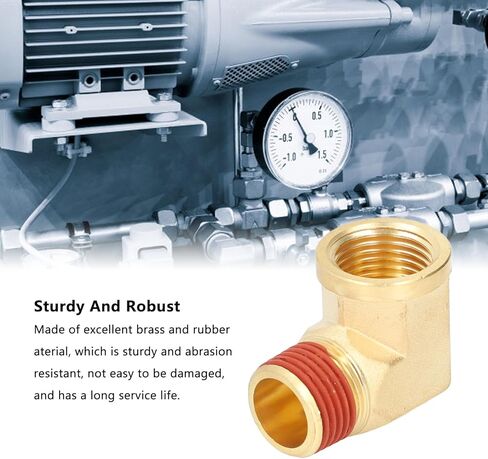 5PCS Elbow Brass Pipe Fitting, Solid Brass 1/2in NPT Male to Female 90 Degree Pipe Elbow Connector with Leak Proof Rubber Layer, Sturdy and Durable Brass Pipe Fitting for Home Plum in Saudi Arabia