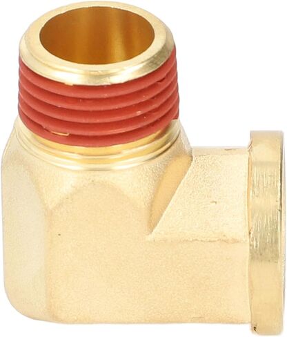 5PCS Elbow Brass Pipe Fitting, Solid Brass 1/2in NPT Male to Female 90 Degree Pipe Elbow Connector with Leak Proof Rubber Layer, Sturdy and Durable Brass Pipe Fitting for Home Plum in Saudi Arabia