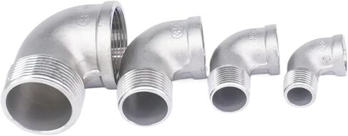 1 قطعة 1/8 "1/4" 3/8 "1/2" 3/4 "1" 2 "BSPT أنثى إلى ذكر 304 الفولاذ المقاوم للصدأ 90 درجة الكوع موصل وصلة أنابيب (2") in Kuwait