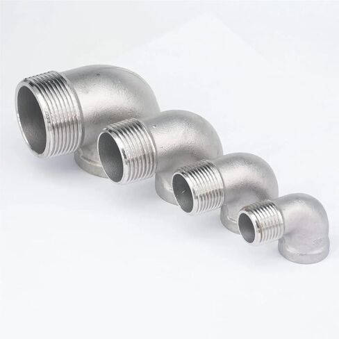 1 قطعة 1/8 "1/4" 3/8 "1/2" 3/4 "1" 2 "BSPT أنثى إلى ذكر 304 الفولاذ المقاوم للصدأ 90 درجة الكوع موصل وصلة أنابيب (2") in Kuwait