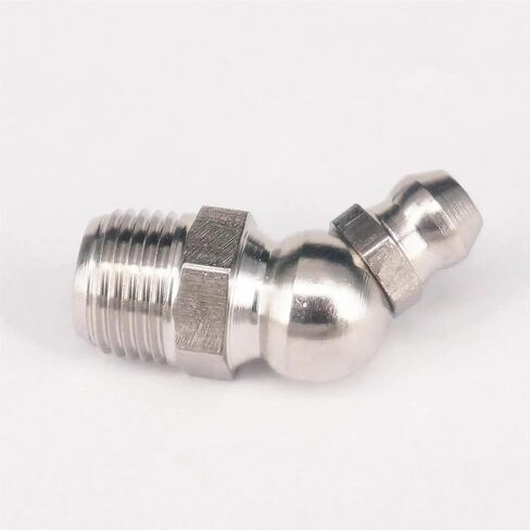 1/8 "BSPP ذكر 45 درجة الفولاذ المقاوم للصدأ الشحوم زيرك الحلمة المناسب لتجهيزات تشحيم أداة الآلة in Kuwait