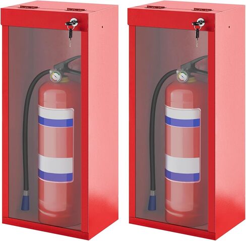 Zonon 1 Pcs Red Fire Extinguisher Cabinet Wall & Surface Mount 24-3/4" H x 10-1/4" W x 7" D Heavy Duty Steel Box Case Holder Industrial Indoor Outdoor for 10lb Dry/5lb Co2 Extinguisher in Saudi Arabia