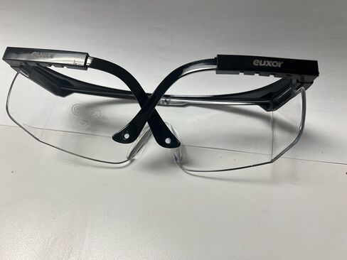 Safety Glasses Goggles (2 Pack) Shattered Proof, ANSI Z87.1 & EN 166 UV Resistant, Wide Frame Scratch Resistant Eye Shield Black Frame Wear over Glasses Adjustable temples Unisex. in Saudi Arabia