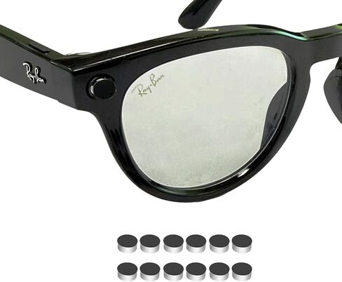 12 قطعة من ملصقات LED المتوافقة مع ملحقات Meta Glasses Ray-Ban، gen2 Wayfarer، Skyler، Headliner، Oakley Meta HSTN غطاء خفيف معتم، لاصق متوسط ​​لإعادة وضع الملصقات in Kuwait