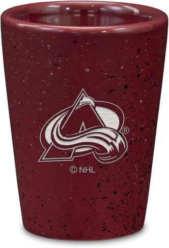 Rico Industries NHL Hockey Colorado Avalanche 2oz Ceramic Shot Glass for Fans, Laser Engraved In Team Color Single Shot Glass in Saudi Arabia
