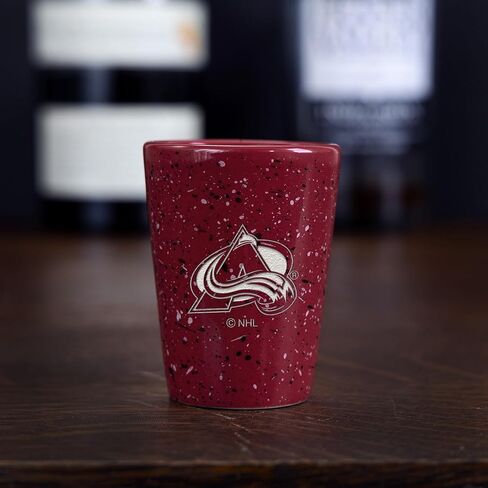 Rico Industries NHL Hockey Colorado Avalanche 2oz Ceramic Shot Glass for Fans, Laser Engraved In Team Color Single Shot Glass in Saudi Arabia