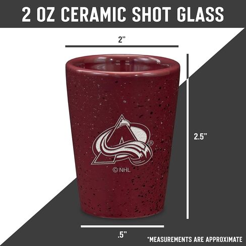 Rico Industries NHL Hockey Colorado Avalanche 2oz Ceramic Shot Glass for Fans, Laser Engraved In Team Color Single Shot Glass in Saudi Arabia