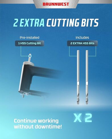 Sheet Metal Hole Cutter with 2 EXTRA BITS HVAC Duct Hole Cutter Adjustable Sheet Metal Circle Cutters for Ductwork Roofing Ceiling Installs 2-12" Circles Holes in 24Ga Steel & 26Ga Stainless in Saudi Arabia