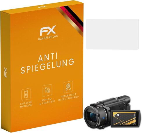 واقي شاشة atFoliX متوافق مع طبقة حماية شاشة Sony FDR-AX53، طبقة حماية FX مضادة للانعكاس وممتصة للصدمات (3X) in Saudi Arabia