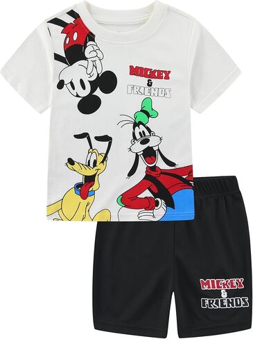 Disney Mickey Mouse Goofy Pluto Boys Short Sleeve T-Shirt and Mesh Short Set for Toddler and Big Kids in Saudi Arabia