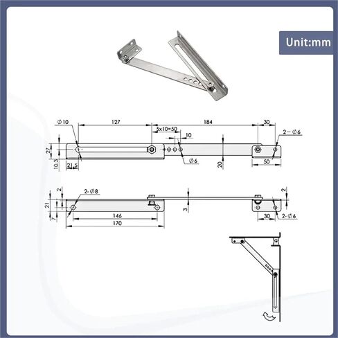 Stainless Steel Limiting Device with Support Rod Hinges 1Pcs in Saudi Arabia