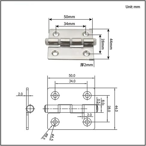 Solid Stainless Steel Rubber Pad Silent and Thickened Hinge 1Pcs in Saudi Arabia