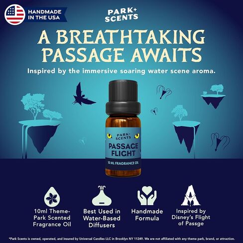 زيت عطر بارك سينتس باساج فلايت - زيوت عطرية معطرة برائحة المتنزهات للناشرين مع الحمضيات والخضروات الندية والبرسيم والصبار والأزهار - صنع في الولايات المتحدة الأمريكية، هدايا العلاج العطري المنزلية النباتية للنساء (10 مل) in Kuwait