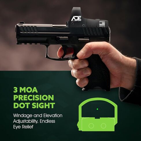Ade Advanced Optics Mini RD3-006x Green Dot Reflex Sight for Ruger SR22 Pistol Mounting Plate That Replace Rear Sight in Saudi Arabia