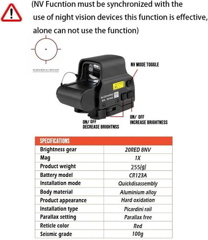 558 Holographic Red Dot Sight - Upgraded: NV Function, Clear High-Trans Glass, No Mirror Reflection, Red Dot Clear in Strong Light, 20mm Quick-Detach Rail, for G33/G43/G45 Magnifiers in Saudi Arabia