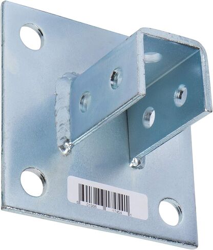 Morris Products 17454 Post Base Channel 4 Hole Square – For 1-5/8" Strut – Side Orientation, Galvanized Steel – 6" x 6" Base – Secures Strut Assembly to Floors, Surfaces, 1-Pack in Saudi Arabia