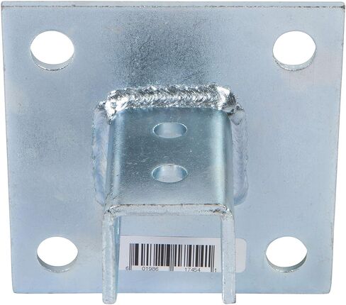 Morris Products 17454 Post Base Channel 4 Hole Square – For 1-5/8" Strut – Side Orientation, Galvanized Steel – 6" x 6" Base – Secures Strut Assembly to Floors, Surfaces, 1-Pack in Saudi Arabia