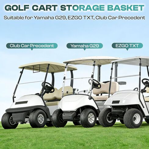 سلة تخزين أمامية لعربة الجولف بدون حفر من DRIVE UP مناسبة لـ Yamaha G29، EZGO TXT، عربات الجولف السابقة لنادي السيارات، صينية تخزين أكسفورد 1680D مع حاملات أكواب معزولة in Saudi Arabia