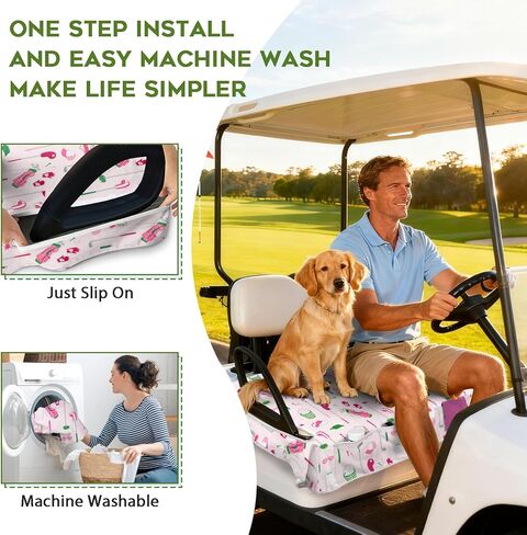 Golf Cart Seat Covers Club Car Golf Cart Accessories 4 Pockets Golf Carts Seat Towel Blanket for Men Women Golf Cart Decor in Saudi Arabia