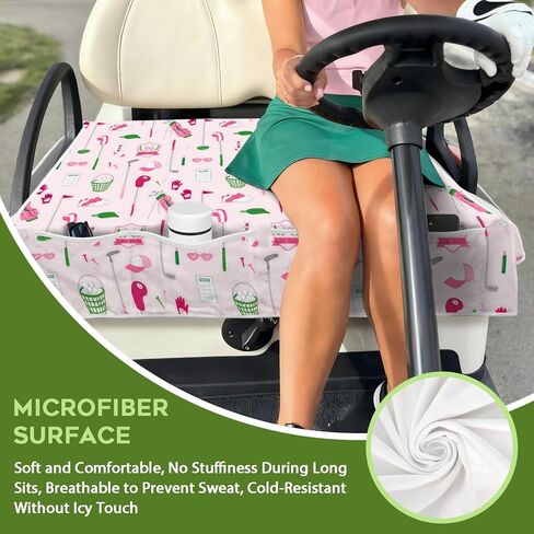 Golf Cart Seat Covers Club Car Golf Cart Accessories 4 Pockets Golf Carts Seat Towel Blanket for Men Women Golf Cart Decor in Saudi Arabia