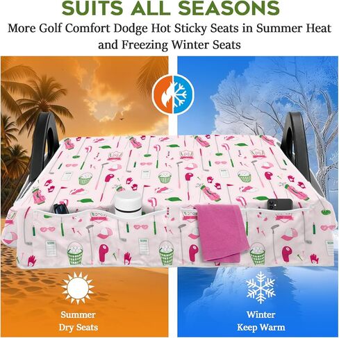 Golf Cart Seat Covers Club Car Golf Cart Accessories 4 Pockets Golf Carts Seat Towel Blanket for Men Women Golf Cart Decor in Saudi Arabia