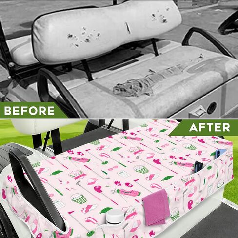 Golf Cart Seat Covers Club Car Golf Cart Accessories 4 Pockets Golf Carts Seat Towel Blanket for Men Women Golf Cart Decor in Saudi Arabia
