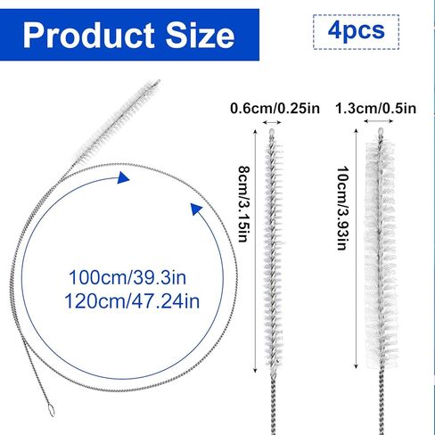 TIESOME 40" and 47" Straw Cleaner Brush, 4PCS Kegerator Feeding Tube Siphon Hose Sunroof Drain Refrigerator Drain in Saudi Arabia
