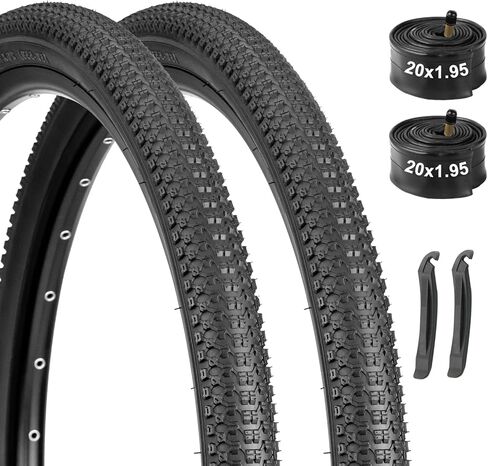 مجموعة إطارات وأنابيب الدراجة الجبلية مكونة من قطعتين: إطارات MTB للحماية من الثقوب مقاس 20/24/26 بوصة مع أنابيب داخلية بوتيل شديدة التحمل ورافعات إطارات لركوب الدراجات على الطرق الوعرة in Kuwait
