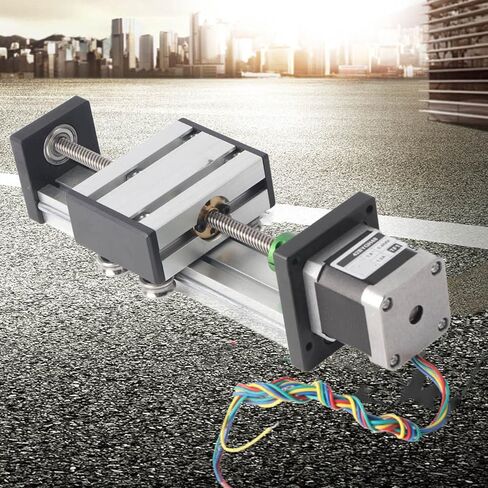 0808 Ball Screw Long Stage Actuator Guide Rail Nema17 42 Stepper Motor Aluminum Alloy Linear Motion Automation 100mm Effective Stroke Sliding Table (0808 Screw, Effective Range 100) in Saudi Arabia