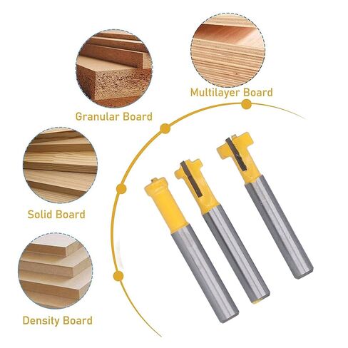 T Slot Router Bit Set Keyhole Bits Milling Cutters for Wood 3Pcs Router Table Accessories, Suitable for Woodworking Projects in Saudi Arabia
