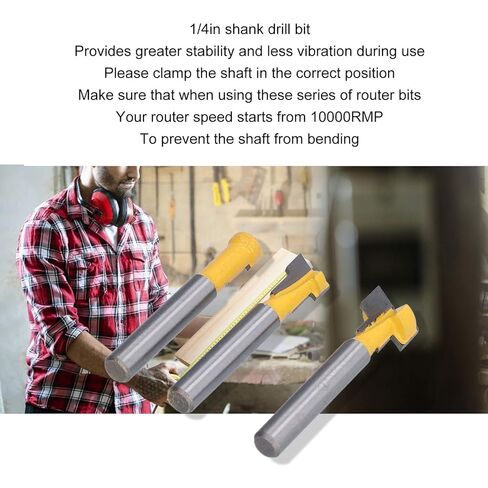 T Slot Router Bit Set Keyhole Bits Milling Cutters for Wood 3Pcs Router Table Accessories, Suitable for Woodworking Projects in Saudi Arabia