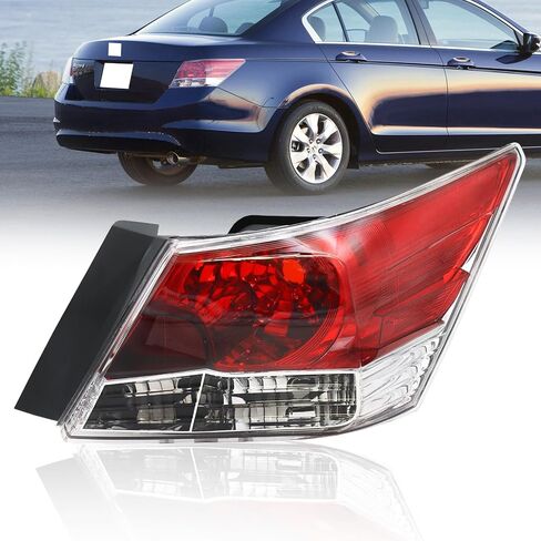 مجموعة ضوء الذيل مناسبة لـ 2008-2012 Honda Accord، مصباح الفرامل الخلفي للضوء لـ 2008 2009 2010 2011 2012 Accord 4 أبواب سيدان استبدال الجانب الأيسر للسائق HO2800172 33550TA0A01 in Kuwait