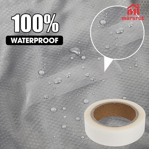 Tent Seam Tape, 2 Rolls, Total 131 Feet, Waterproof Tent Tape Repair, Iron On Hot Melt Seam Sealing, Clear Fusible Adhesive Tape for Fabric, Outdoor Camping Gear, Awning, Raincoats & Sportswear in Saudi Arabia