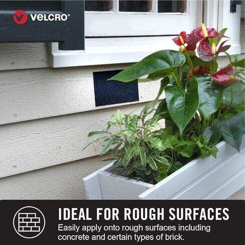 VELCRO Brand Industrial Strength Fasteners | Extreme Outdoor Weather Conditions | Professional Grade Heavy Duty Strength Holds up to 15 lbs on Rough Surfaces | 4 x 2 inch strips, 2 Sets, Titanium in Saudi Arabia