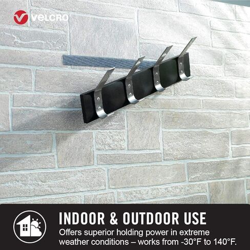VELCRO Brand Industrial Strength Fasteners | Extreme Outdoor Weather Conditions | Professional Grade Heavy Duty Strength Holds up to 15 lbs on Rough Surfaces | 4 x 2 inch strips, 2 Sets, Titanium in Saudi Arabia
