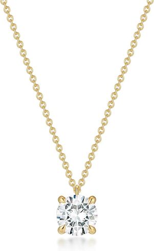 ASHINE 14K Gold Plated Dainty Choker Necklace for Women, Solitaire 5A Cubic Zirconia Round Brilliant Cut Pendant Necklace in Saudi Arabia