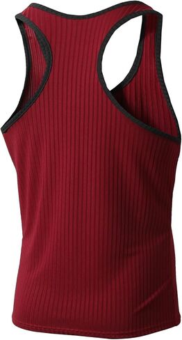Men's Knitted Vertical Striped Tank Tops Summer Crew Neck Casual Athletic Gym Fitness Muscle Tee Shirts Quick Drying Vest in Saudi Arabia