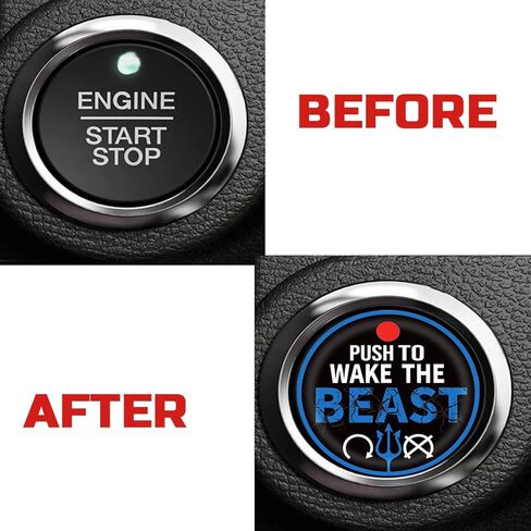 TOOLEPIC Engine Start Button Cover Beast-Themed Design Compatible with 2015 2016 2018 2019 Ford f150 Raptor Accessories-Red in Saudi Arabia