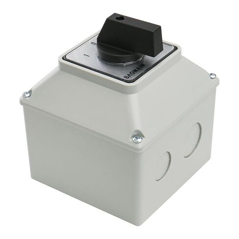 BAOMAIN 63A Rotary Changeover Switch with Exterior Box AC 660V 3-Position 2-Phase 8-Terminal SZW26-63/D202.2D Latching Universal Selector Cam Switch 1-Pack for Power Transfer and Motor Control 1-0-2 in Saudi Arabia