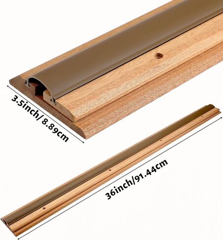 Weysat 36" Adjustable Oak Threshold with Vinyl Seal Red Oak Exterior Door Threshold Wood Thresholds for Doorways to Fill 3/4" to 1 1/4" Gaps, Solid Wood Sill for Doorways in Saudi Arabia