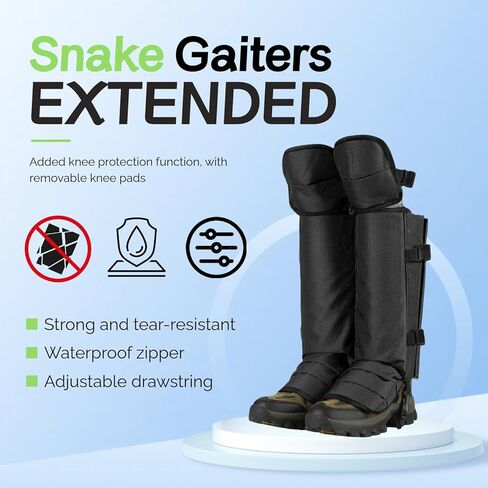 Snake Gaiters for Hunting, Snake Guards for Legs, Waterproof Snake Chaps Gaiter Leggings for Men & Women, Extended Knee Pads Snake Bite Protection, Snake Proof Gaiters with Adjustable Size in Saudi Arabia